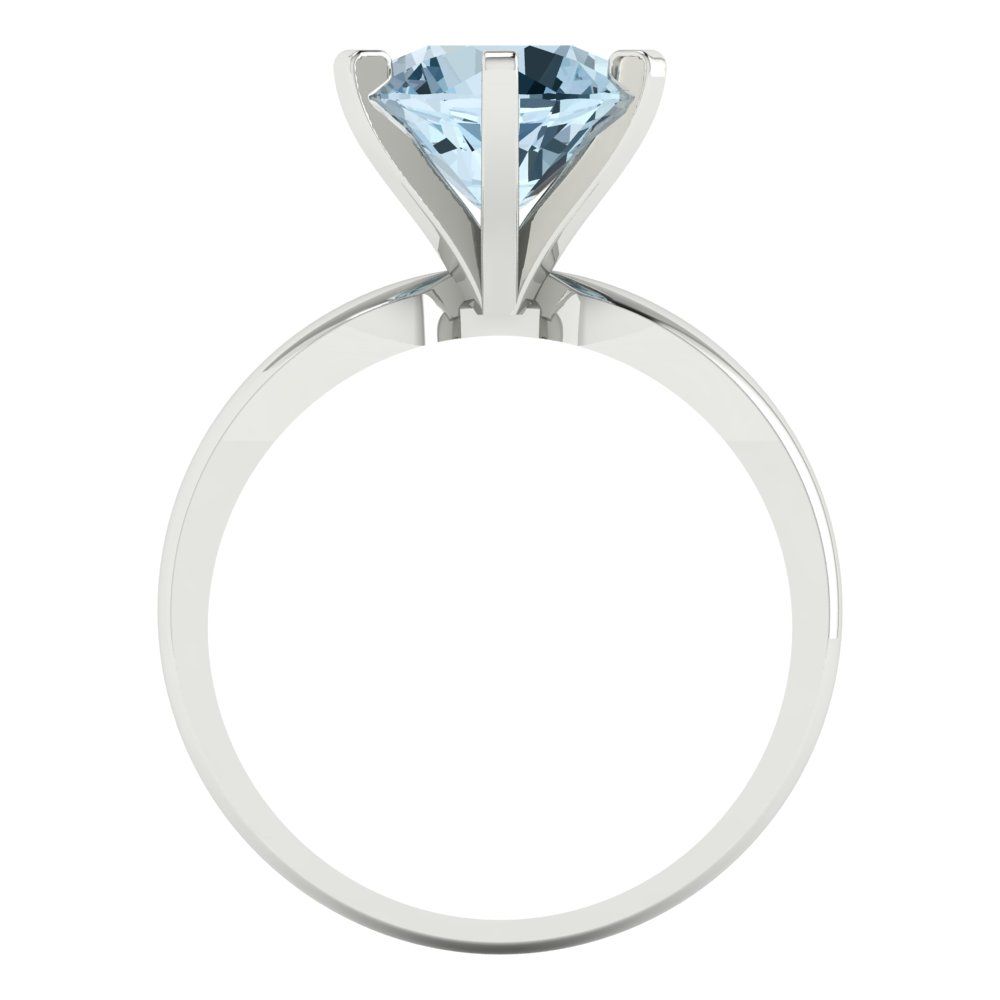 2.5 cttw Natural Aquamarine Solitaire  Engagement Ring - Solid Gold (Round Cut,8.5mm)
