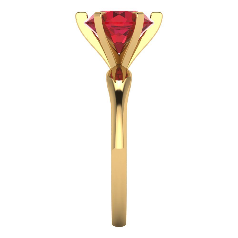 2.5 cttw Simulated Pink Tourmaline Solitaire  Engagement Ring - Solid Yellow Gold (VVS1, Round Cut,8.5mm)