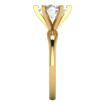 2.5 cttw Zirconia Simulated Diamond Solitaire  Engagement Ring - Solid Yellow Gold (VVS1, Round Cut,8.5mm)