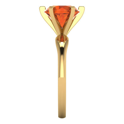 2.5 cttw Zirconia Simulated Red Diamond Solitaire  Engagement Ring - Solid Yellow Gold (VVS1, Round Cut,8.5mm)