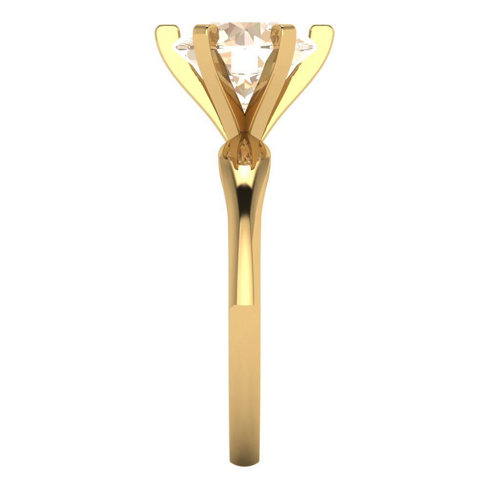 2.5 cttw Natural Morganite Solitaire  Engagement Ring - Solid Yellow Gold (VVS1, Round Cut,8.5mm)