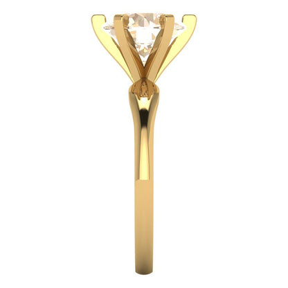 2.5 cttw Natural Morganite Solitaire  Engagement Ring - Solid Yellow Gold (VVS1, Round Cut,8.5mm)