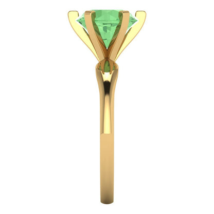 2.5 cttw Zirconia Simulated Green Diamond Solitaire  Engagement Ring - Solid Gold (VVS1, Round Cut,8.5mm)