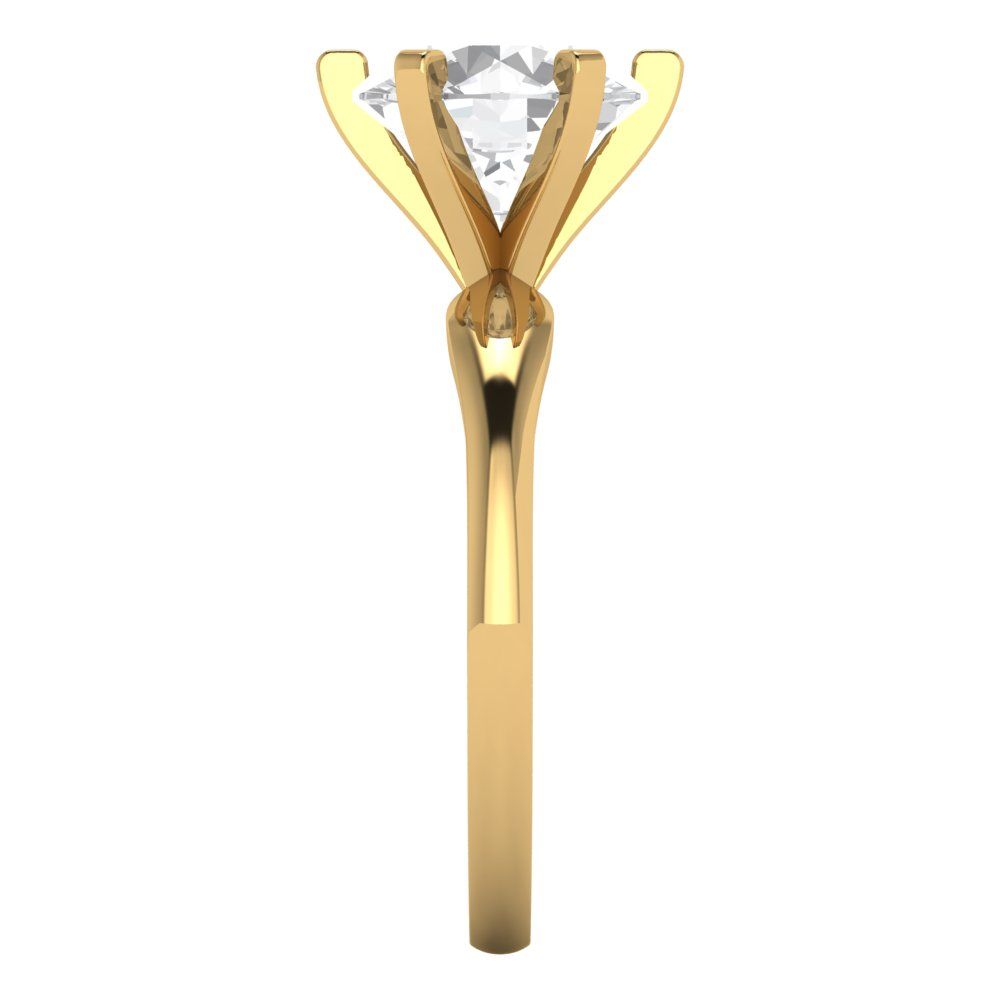 2.5 cttw White Sapphire Solitaire  Engagement Ring - Solid Yellow Gold (VVS1, Round Cut,8.5mm)