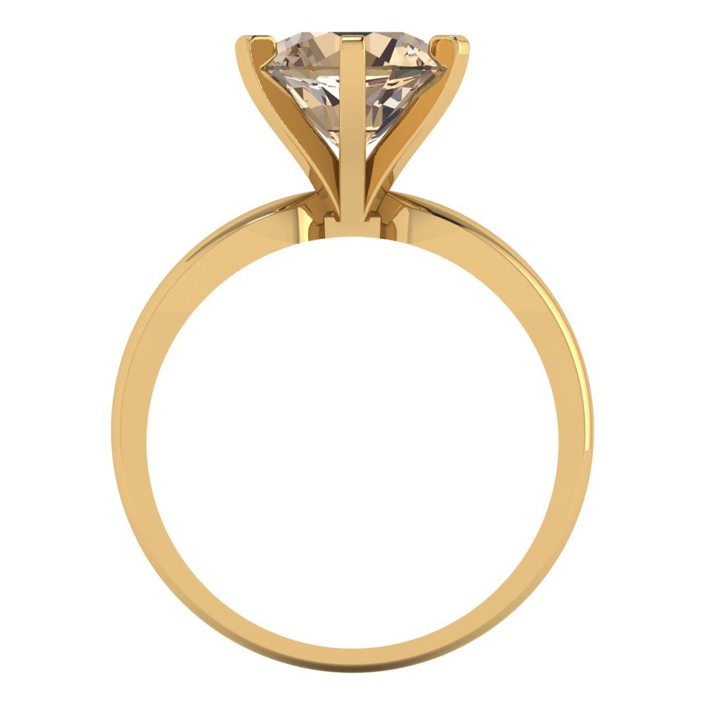 2.5 cttw Yellow Moissanite Solitaire  Engagement Ring - Solid Gold (Round Cut,8.5mm)