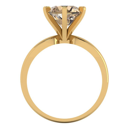 2.5 cttw Yellow Moissanite Solitaire  Engagement Ring - Solid Gold (Round Cut,8.5mm)