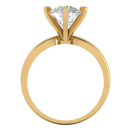 2.5 cttw Zirconia Simulated Diamond Solitaire  Engagement Ring - Solid Yellow Gold (VVS1, Round Cut,8.5mm)