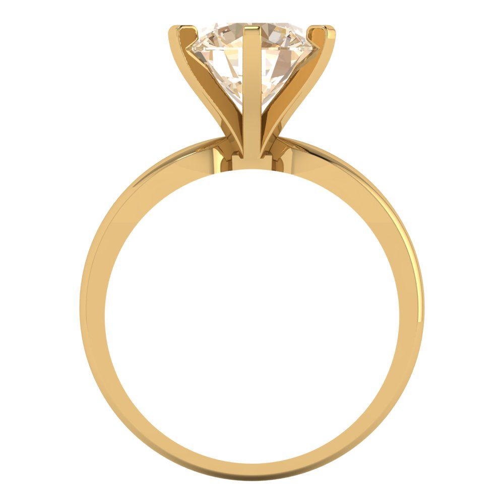2.5 cttw Natural Morganite Solitaire  Engagement Ring - Solid Yellow Gold (VVS1, Round Cut,8.5mm)