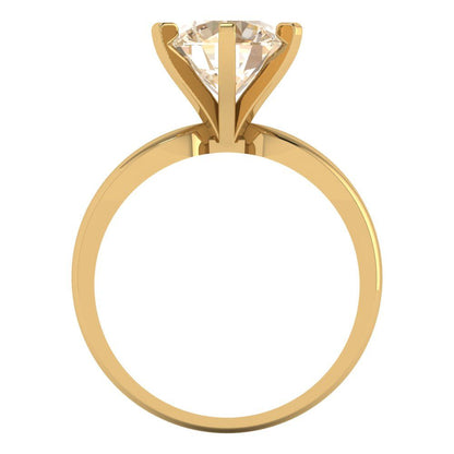 2.5 cttw Natural Morganite Solitaire  Engagement Ring - Solid Yellow Gold (VVS1, Round Cut,8.5mm)