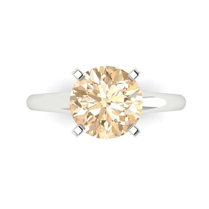 2.5 cttw Natural Morganite Solitaire  Engagement Ring - Solid Gold (Round Cut,8.5mm)