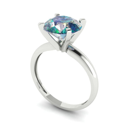 2.5 cttw Blue Moissanite Solitaire  Engagement Ring - Solid Gold (Round Cut,8.5mm)