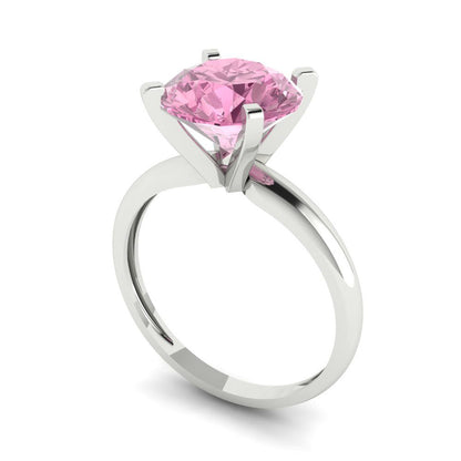 2.5 cttw Zirconia Simulated Pink Diamond Solitaire  Engagement Ring - Solid Gold (VVS1, Round Cut,8.5mm)