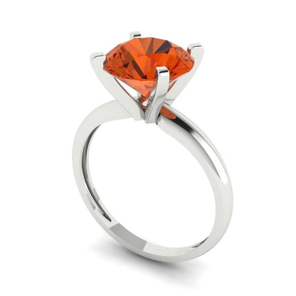 2.5 cttw Zirconia Simulated Red Diamond Solitaire  Engagement Ring - Solid Gold (VVS1, Round Cut,8.5mm)