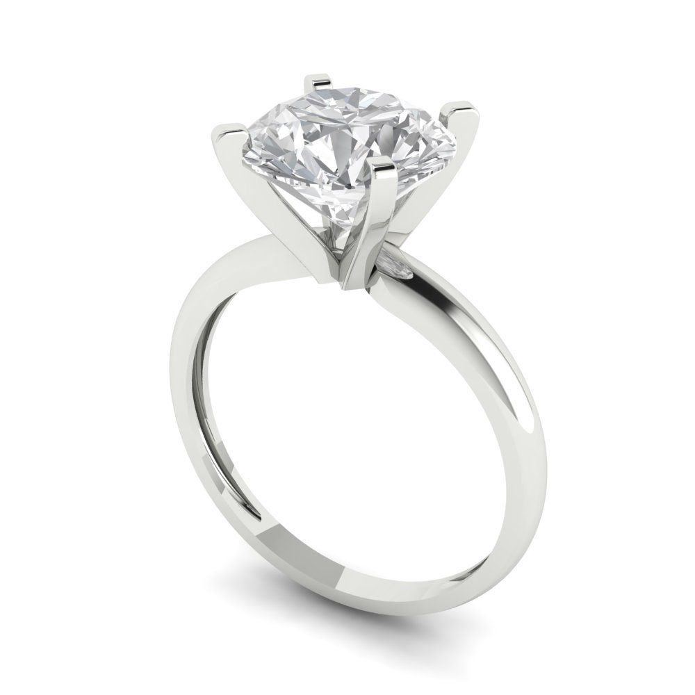 2.5 cttw Certified Moissanite Solitaire  Engagement Ring - Solid Gold (VVS1, D-F,Round Cut,8.5mm)
