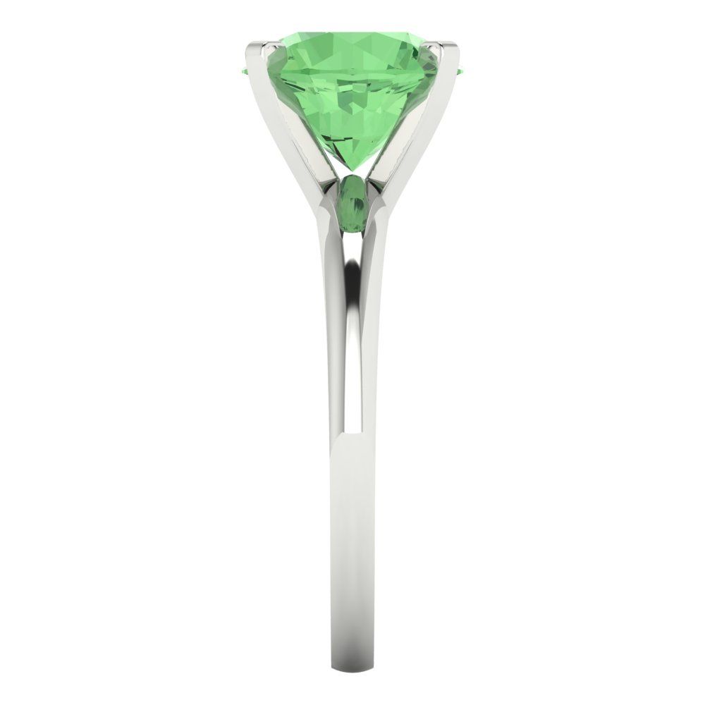 2.5 cttw Zirconia Simulated Green Diamond Solitaire  Engagement Ring - Solid Gold (VVS1, Round Cut,8.5mm)