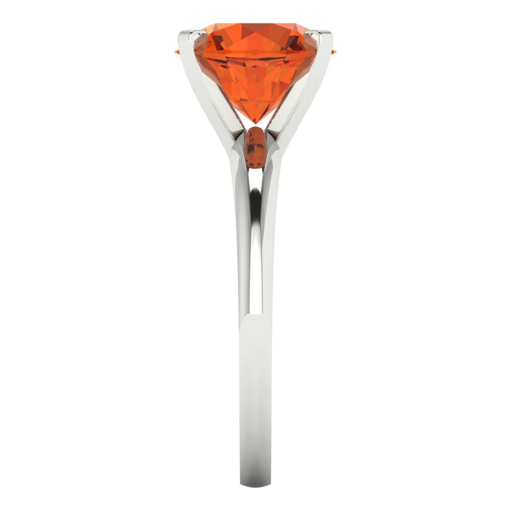 2.5 cttw Zirconia Simulated Red Diamond Solitaire  Engagement Ring - Solid Gold (VVS1, Round Cut,8.5mm)