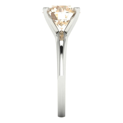 2.5 cttw Natural Morganite Solitaire  Engagement Ring - Solid Gold (Round Cut,8.5mm)