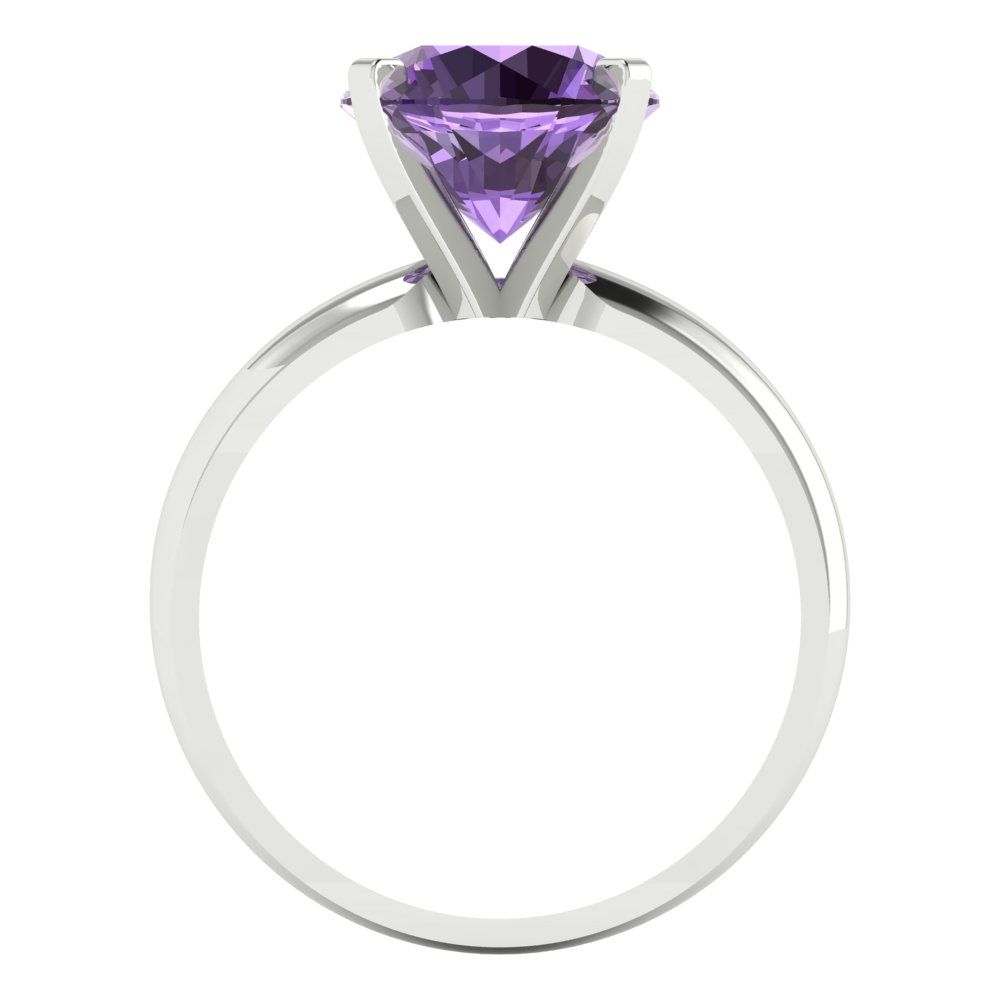 2.5 cttw Simulated Alexandrite Solitaire  Engagement Ring - Solid Gold (Round Cut,8.5mm)