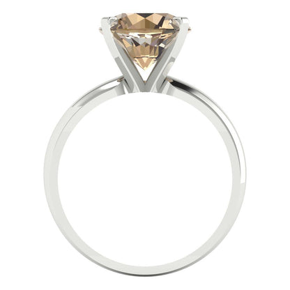 2.5 cttw Yellow Moissanite Solitaire  Engagement Ring - Solid Gold (Round Cut,8.5mm)
