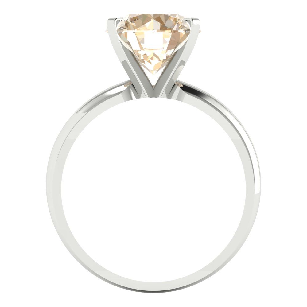 2.5 cttw Natural Morganite Solitaire  Engagement Ring - Solid Gold (Round Cut,8.5mm)