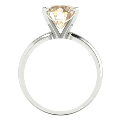2.5 cttw Natural Morganite Solitaire  Engagement Ring - Solid Gold (Round Cut,8.5mm)
