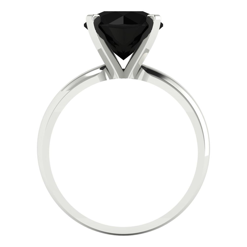 2.5 cttw Natural Onyx Solitaire  Engagement Ring - Solid Gold (Round Cut,8.5mm)