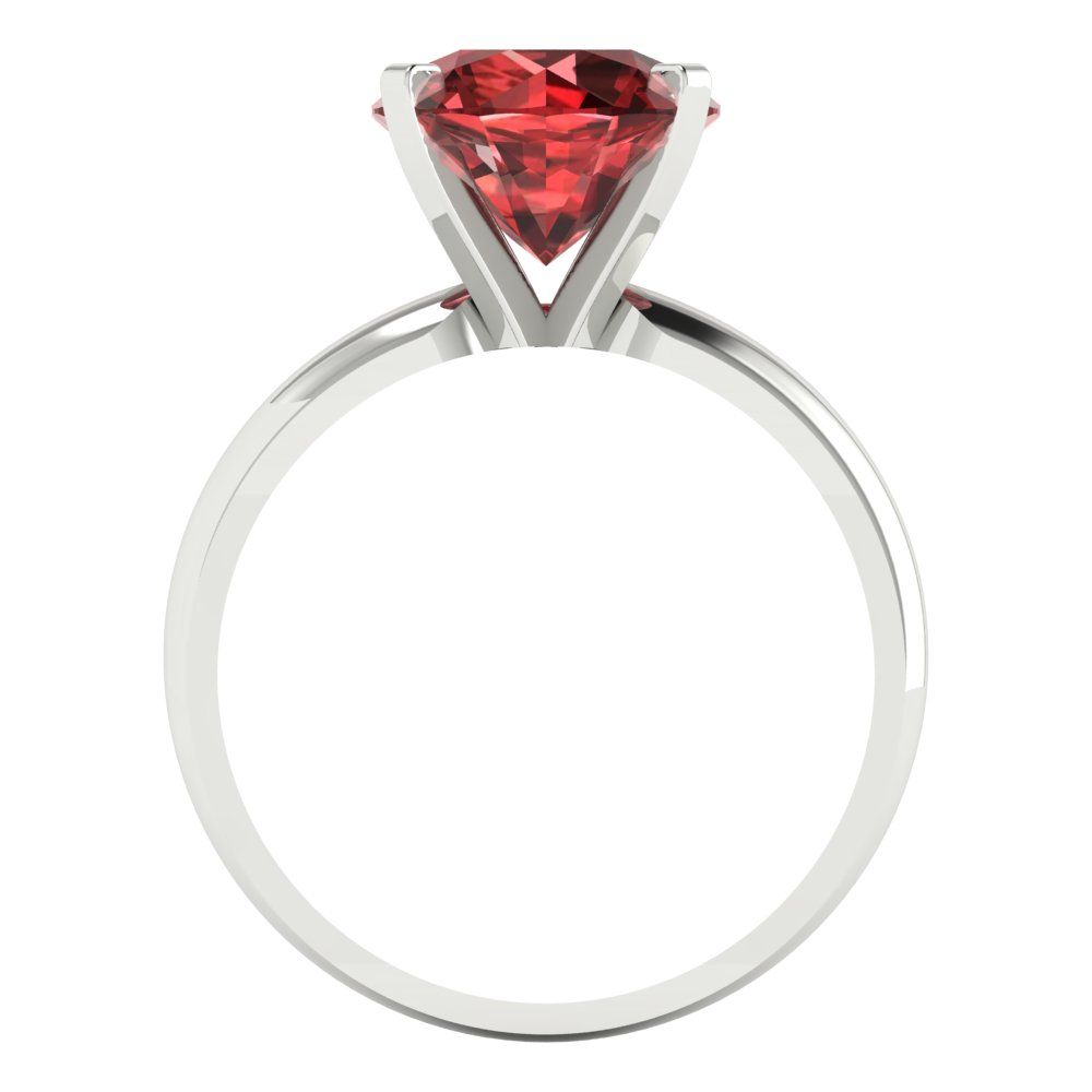 2.5 cttw Natural Garnet Solitaire  Engagement Ring - Solid Gold (Round Cut,8.5mm)