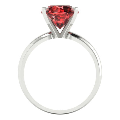 2.5 cttw Natural Garnet Solitaire  Engagement Ring - Solid Gold (Round Cut,8.5mm)