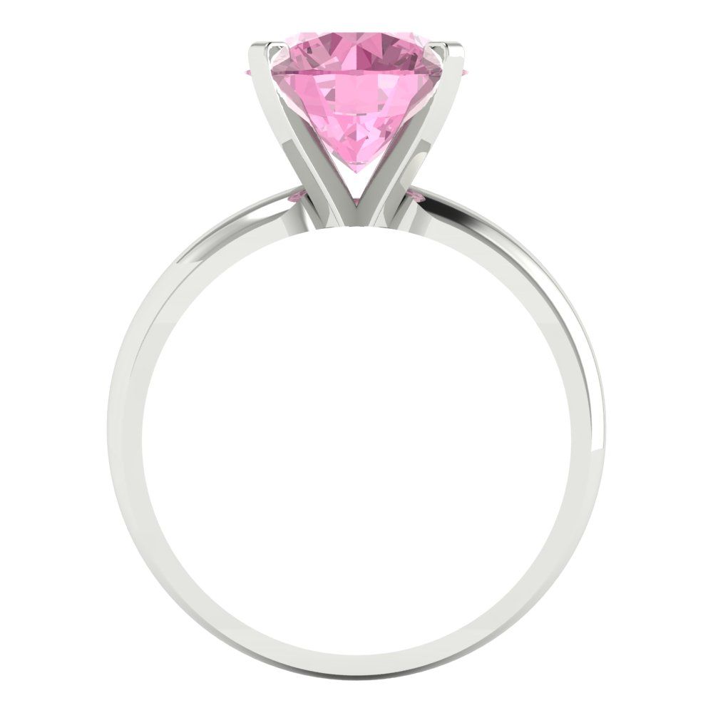 2.5 cttw Zirconia Simulated Pink Diamond Solitaire  Engagement Ring - Solid Gold (VVS1, Round Cut,8.5mm)