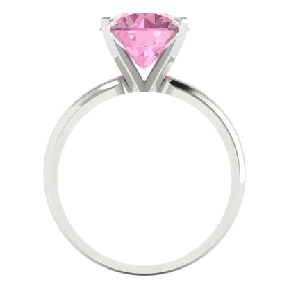 2.5 cttw Zirconia Simulated Pink Diamond Solitaire  Engagement Ring - Solid Gold (VVS1, Round Cut,8.5mm)
