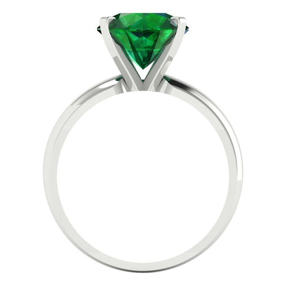 2.5 cttw Simulated Emerald Solitaire  Engagement Ring - Solid Gold (Round Cut,8.5mm)