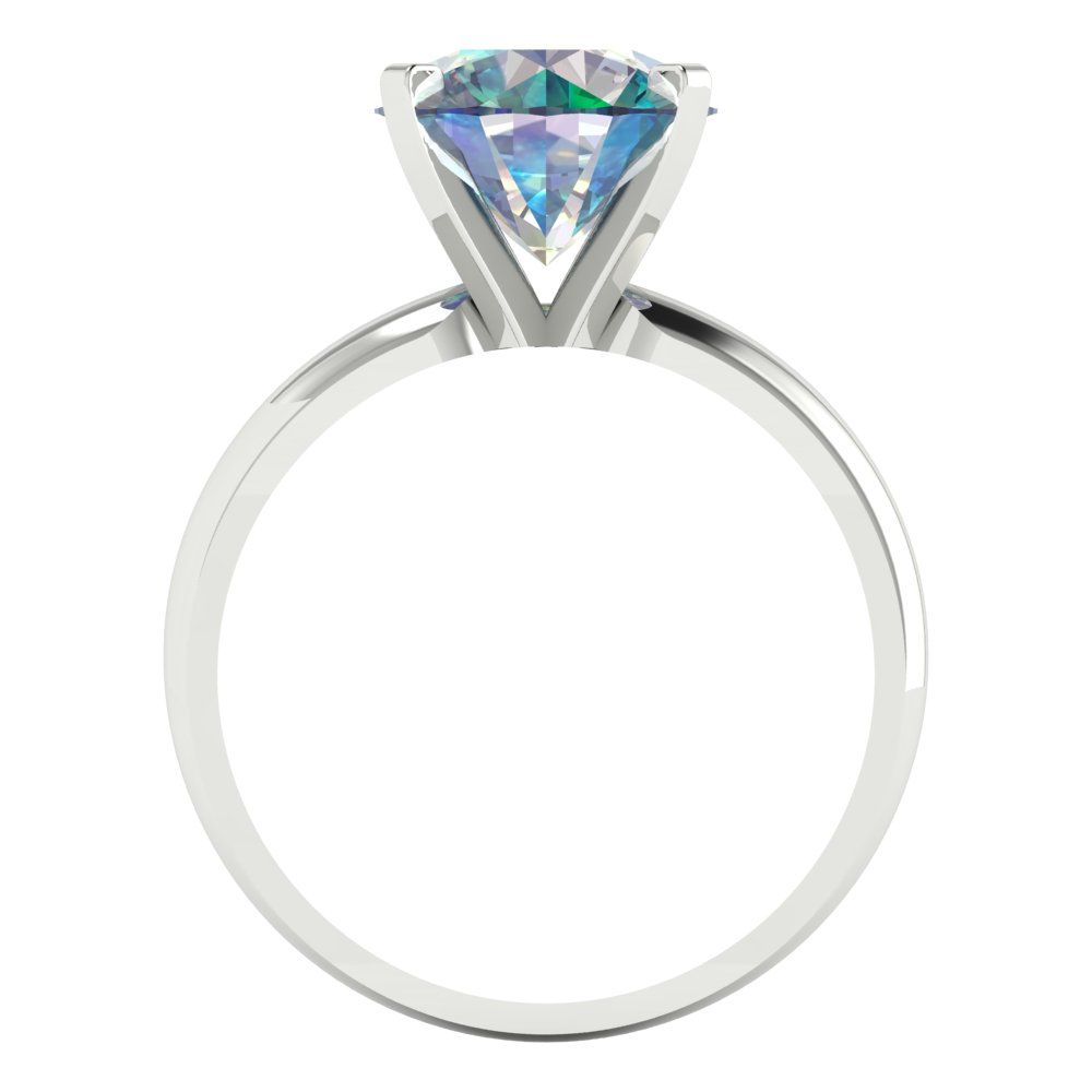 2.5 cttw Blue Moissanite Solitaire  Engagement Ring - Solid Gold (Round Cut,8.5mm)