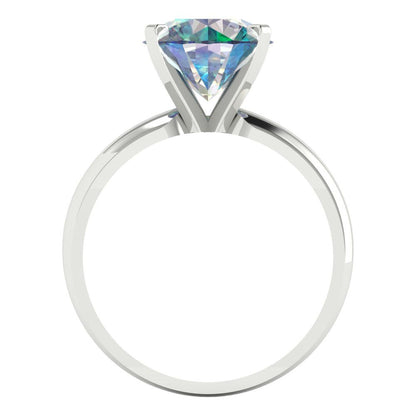2.5 cttw Blue Moissanite Solitaire  Engagement Ring - Solid Gold (Round Cut,8.5mm)
