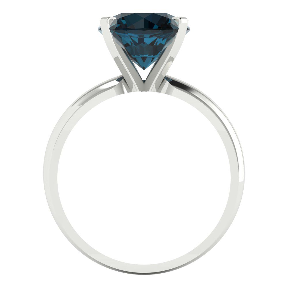 2.5 cttw Natural London Blue Topaz Solitaire  Engagement Ring - Solid Gold (Round Cut,8.5mm)