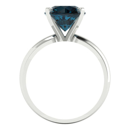 2.5 cttw Natural London Blue Topaz Solitaire  Engagement Ring - Solid Gold (Round Cut,8.5mm)