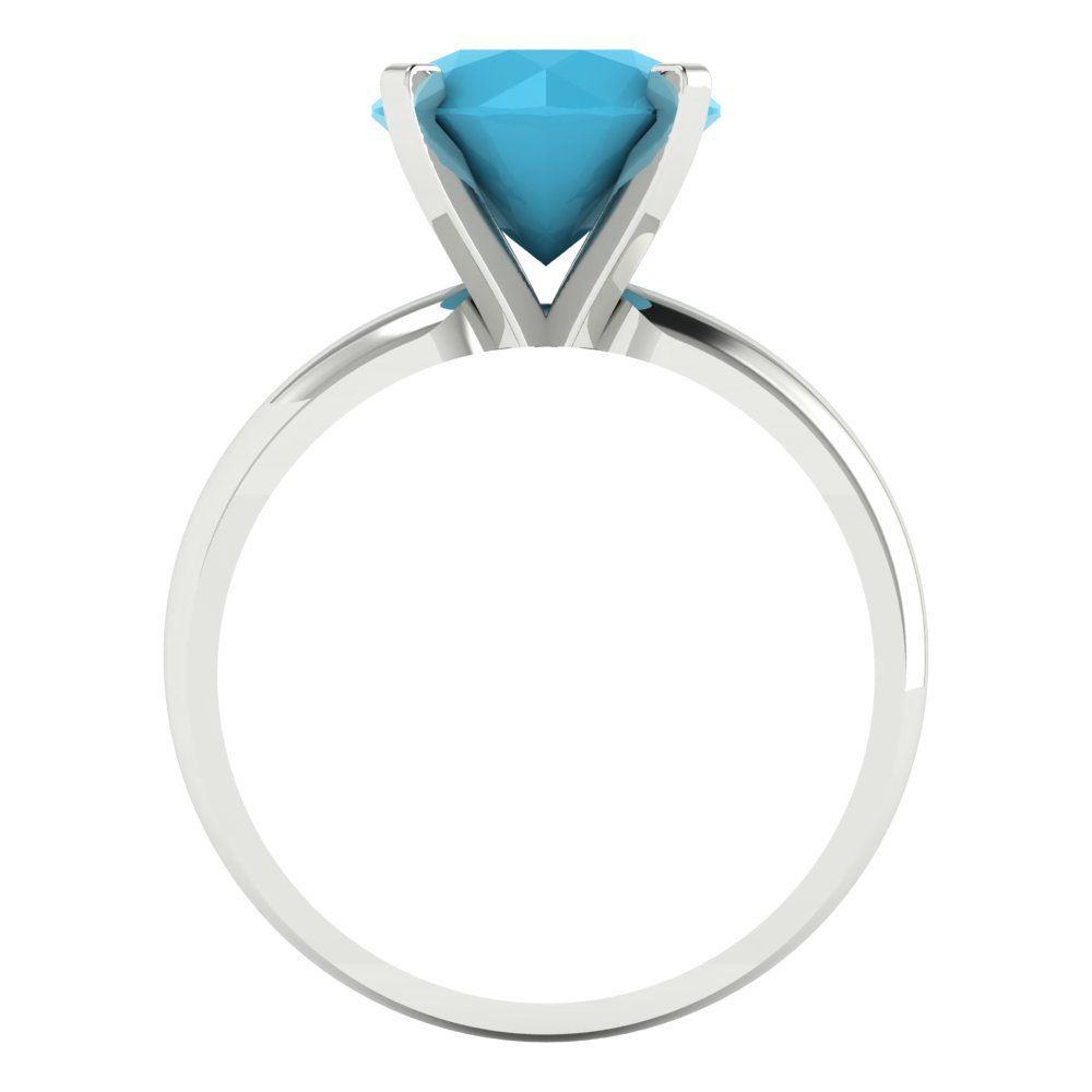 2.5 cttw Simulated Turquoise Solitaire  Engagement Ring - Solid Gold (Round Cut,8.5mm)