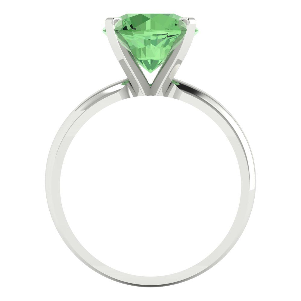 2.5 cttw Zirconia Simulated Green Diamond Solitaire  Engagement Ring - Solid Gold (VVS1, Round Cut,8.5mm)