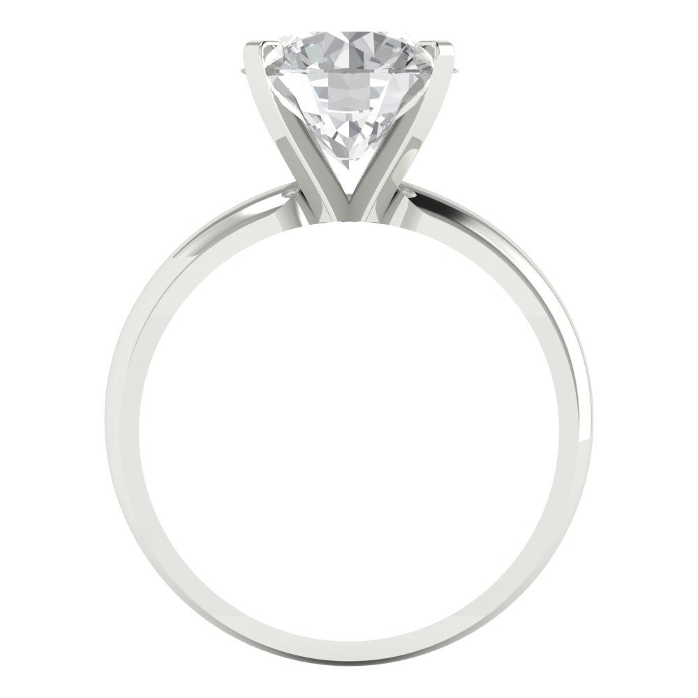 2.5 cttw White Sapphire Solitaire  Engagement Ring - Solid Gold (Round Cut,8.5mm)