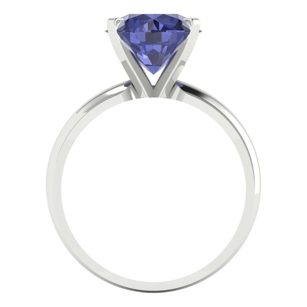 2.5 cttw Simulated Tanzanite Solitaire  Engagement Ring - Solid Gold (Round Cut,8.5mm)