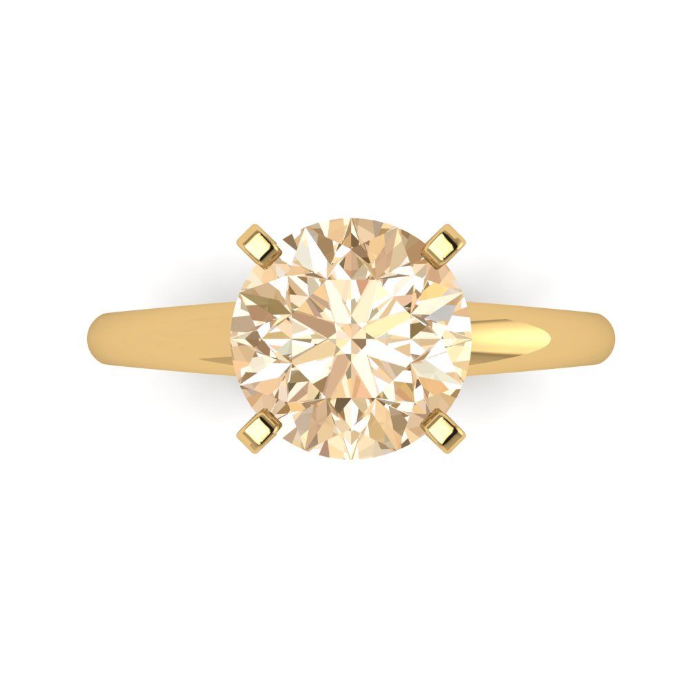 2.5 cttw Natural Morganite Solitaire  Engagement Ring - Solid Gold (Round Cut,8.5mm)
