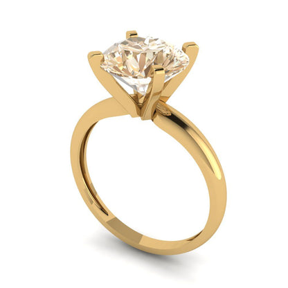 2.5 cttw Natural Morganite Solitaire  Engagement Ring - Solid Gold (Round Cut,8.5mm)