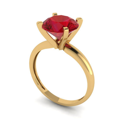 2.5 cttw Simulated Pink Tourmaline Solitaire  Engagement Ring - Solid Yellow Gold (VVS1, Round Cut,8.5mm)