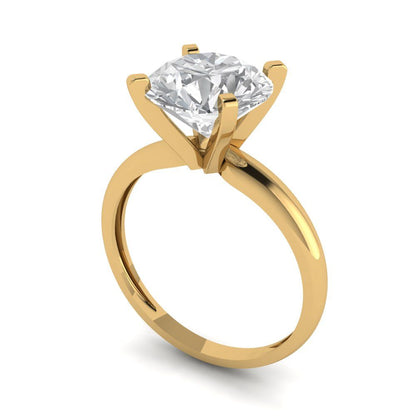 2.5 cttw Certified Moissanite Solitaire  Engagement Ring - Solid Gold (VVS1, D-F,Round Cut,8.5mm)