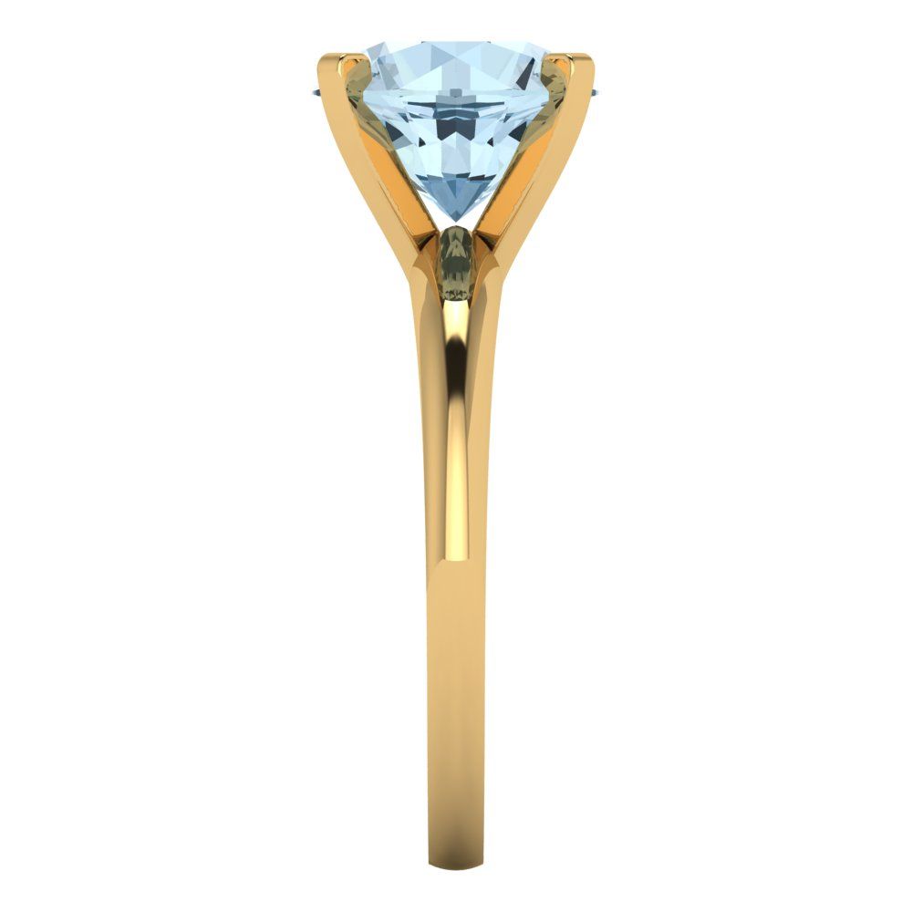 2.5 cttw Natural Sky Blue Topaz Solitaire  Engagement Ring - Solid Gold (Round Cut,8.5mm)