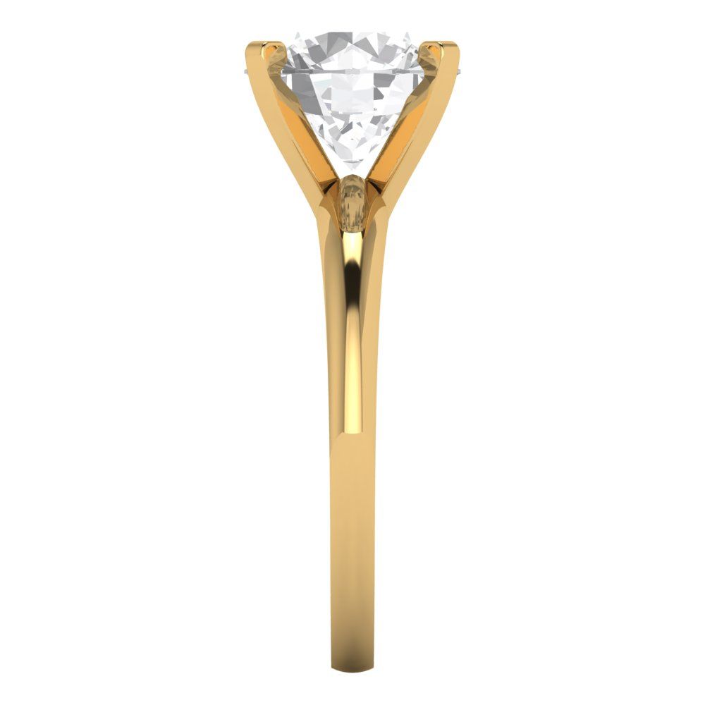 2.5 cttw White Sapphire Solitaire  Engagement Ring - Solid Gold (Round Cut,8.5mm)