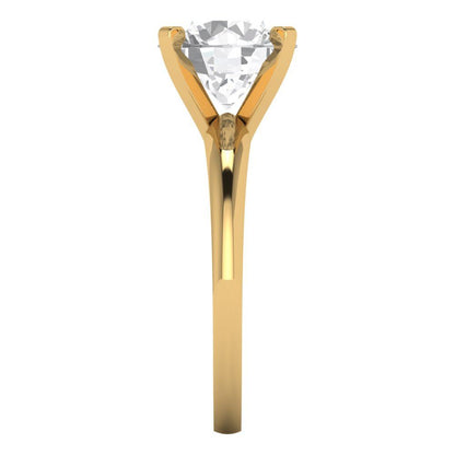 2.5 cttw White Sapphire Solitaire  Engagement Ring - Solid Gold (Round Cut,8.5mm)