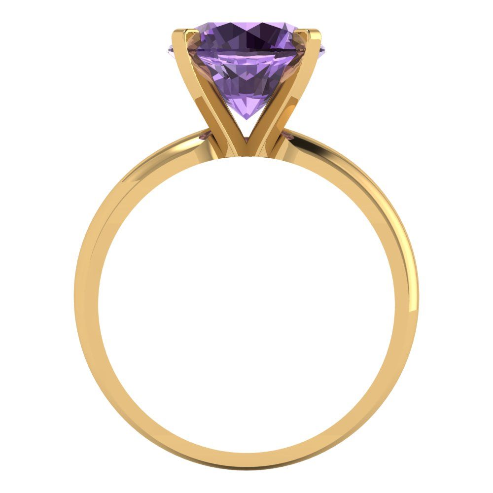 2.5 cttw Simulated Alexandrite Solitaire  Engagement Ring - Solid Gold (Round Cut,8.5mm)