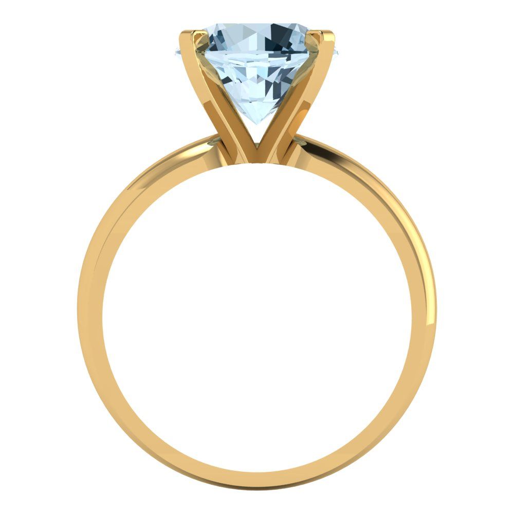 2.5 cttw Natural Swiss Blue Topaz Solitaire  Engagement Ring - Solid Gold (Round Cut,8.5mm)