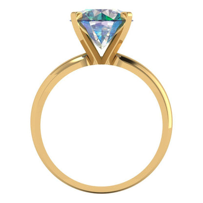2.5 cttw Blue Moissanite Solitaire  Engagement Ring - Solid Gold (Round Cut,8.5mm)