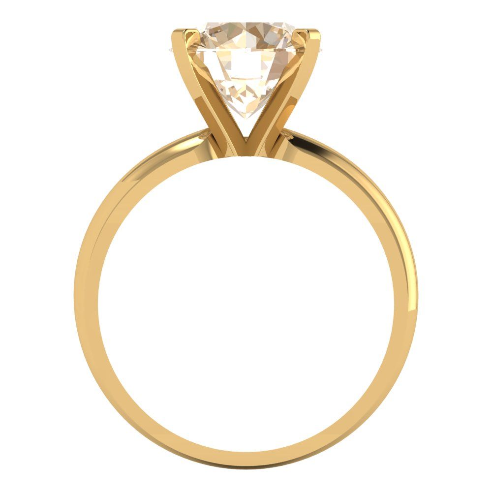 2.5 cttw Natural Morganite Solitaire  Engagement Ring - Solid Gold (Round Cut,8.5mm)